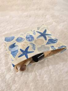 Borsa cosmetica in velluto a coste con stampa floreale minimalista, leggera e multifunzionale per la conservazione dei cosmetici