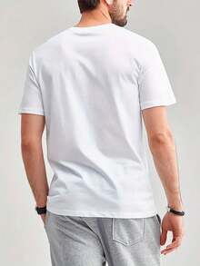 T-Shirt Camiseta Playera Tela Suave y Elástica, Cuello Redondo Casual, Manga Corta, Ajuste Regular- Ropa de Fin de Semana para Hombres - Todo el Año, Diaria y Casual con Estampado Gráfico de LOS ANGELES VERDE - Blanco - Ver 2