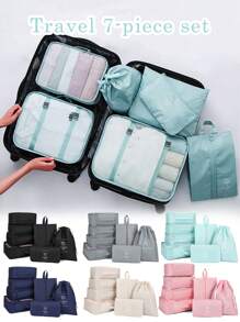 7pcs/Set Multi-Functional Storage Bags, Including Clothes Organizer Bags, Cosmetic Bags, Garment Bags, Zipper Bags, Handbags, Mesh Bags, Shoe Bags, Bottle Bags, Drawstring Bags, Universal Bags, Lingerie Bags, Luggage Organizer Bags, Jewelry Bags, Makeup Bags, Space-Saving, Portable Large Capacity Suitcase Packing Cubes For Travel, Back To School Season, Essential Organizers