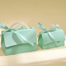 5/10 buc pungă de cadou cu perle artificiale, pungă de ambalaj simplă pentru petrecere, cutie de cadou din hârtie cu mâner perlat, cutie de flori cu imprimare tipografie, pungi mini de ambalare, cutie de ambalare cadou roz rafinat