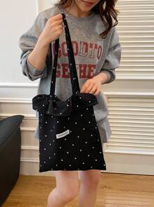 Casual Bag Fairy Stylish Polka Dot Women's Tote Bag 2025 Summer New Fresh Single-Shoulder Women's Bag With Relaxed Sense Large Capacity Ruffled Casual Commuting Tote Bag - Multicolor - View 5
