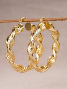 1 对经典环形耳环，适合女士结婚周年纪念订婚派对珠宝情人节礼物