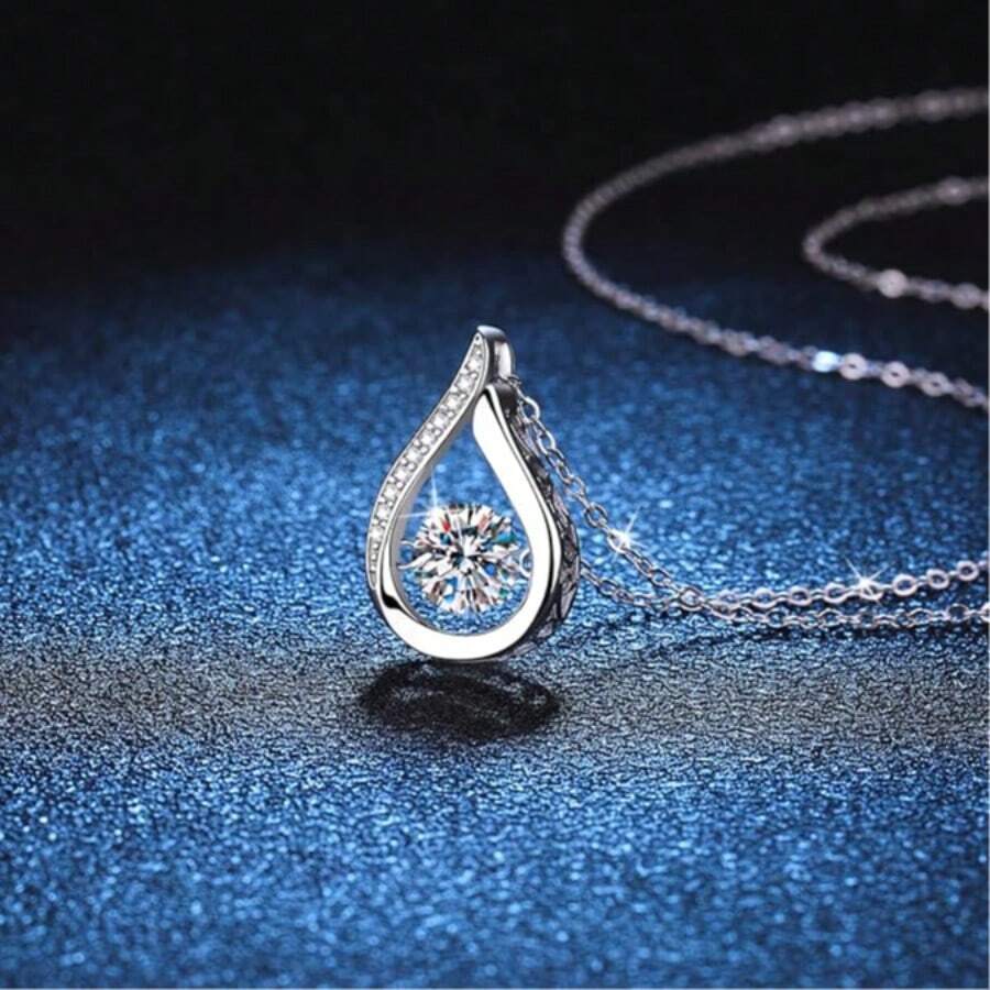 Silver Necklace, Anniversary Eternity Jewelry Present For Mother Wife, Birthday Christmas Valentines Gifts For Women