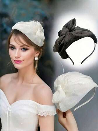 1 件甜美优雅蝴蝶结迷你头饰，适合女士，派对/舞蹈发型配饰，波西米亚风格，优雅，头带，生日，节日，周年纪念，婚礼派对，女士头带，发带，发箍，蝴蝶结配饰，发饰