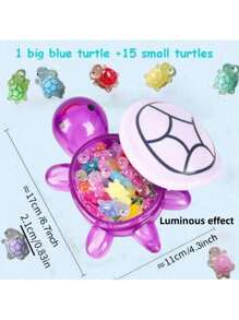 1 صندوق تخزين سلحفاة كبير يضيء في الظلام + 15 سلحفاة صغيرة تضيء في الظلام، 6 قطع و10 قطع سلاحف صغيرة تضيء في الظلام، سلاحف كبيرة تضيء في الظلام، ديكور حوض السمك من الراتنج، تمثال سلحفاة مضيء - ديكور حديقة من الراتنج على شكل حيوان صغير - لا يحتاج إلى كهرباء أو بطارية، ديكور خارجي، نموذج بلاستيكي مضيء يدوي الصنع، مناسب لل- DIY وفن الأظافر وديكور المنزل | تمثال حيوان مثير للاهتمام | ديكور السلاحف