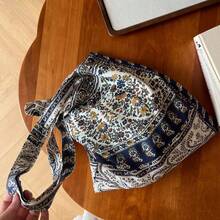 Women Shoulder Bags - 藏青橘咖腰果花 - 查看 8