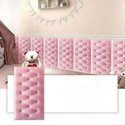 4/6 件 3D 软泡沫墙砖 - 即撕即贴自粘墙纸面板防水防潮墙面装饰非常适合榻榻米床头板、电视装饰墙、卧室、客厅、幼儿园可移除装修贴纸 - 墙板/壁纸/墙贴/春季装饰墙纸墙贴房间装饰