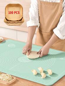 1 件特大 27.6 英寸/ 25.6 英寸/ 19.7 英寸硅胶烘焙垫面团揉面垫、不粘擀面糕点面团披萨垫、烘焙垫、面包糕点板、硅胶饼皮垫 - 彩色 - 查看 15