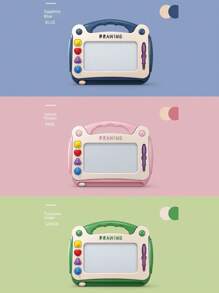 儿童艺术绘画玩具、体育教育玩具、儿童涂鸦画板、男孩和女孩的学习和教育玩具、磁性印章、儿童书写/绘画板用品、生日/万圣节/圣诞节礼物（本产品有多种图案，随机发送，一些配件颜色随机分布，手工测量可能存在轻微测量误差）、画板、磁性板、玩具、返校