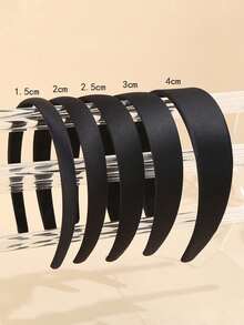 1件/5件套简约布艺发饰收纳包，日常发饰整理，DIY手工材料，发夹，发带，黑色全包布，适合日常佩戴，用途广泛，发箍，女孩，发圈，女士发带，头饰发箍 - 黑色 - 查看 1