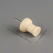 100 件木质图钉，木制图钉，Wowot 木质图钉，带钢钉，适用于软木板、地图、照片、家庭办公室手工项目、学校用品、返校 - 均碼 - 查看 9