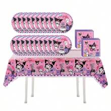 Sanrio Sanrio 41 Stück Hello Kitty Party Dekoration Hello Kitty Rosa Kitty, einschließlich 1 Stück Tischdecke, 20 Stück 7 Zoll Teller und 20 Stück 6,5 Zoll Servietten, Themen Geburtstags Party Dekoration Geschenksets
