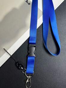 1pc Black Neck Breakaway Lanyard For ID Badge Holder, Keys,Keychain,Teacher Lanyard For Women Girls, Phone Lanyard With Quick Release Buckle For ID Card, Wallet. Casual Car Accessories Bag Charm School Cute Goth Y2k - Black - View 10