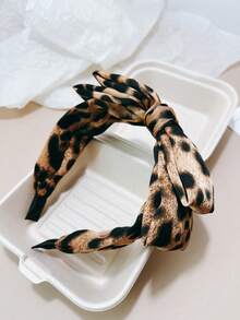 1pc Women's Solid Color Double-Layer Bow Headband - Burgundy - View 3