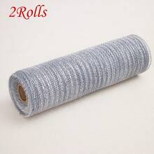 1/2 Rolls Deco Mesh Ribbon - 10inch X 30 Feet Each Roll Metallic Foil Mesh Ribbon For Wedding, Birthday,Halloween, Thanksgiving, Christmas, New Year DIY Gift Decorationand Home Decorating