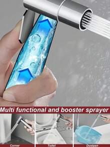 Set de 3 pulverizatoare de bideu portabile, pulverizator de bideu pentru toaletă montat pe perete cu debit de apă reglabil, furtun flexibil de 79 inci și suport, pentru curățarea băii, igiena personală și spălarea toaletei, sporește confortul curățării băii, instrument de curățare multifuncțional, accesoriu esențial pentru baie