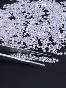 1 pieza de piedra suelta sintética de moissanita blanca de princesa cuadrada de 3.0 mm/0.3 ct, adecuada para montajes de joyería, uñas, anillos DIY, cadenas, aretes y accesorios