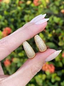 Brinco Argola Gota Click Banhado a Ouro 18k
