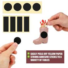 120pcs Match Striker Papers With Adhesive, 60 Round And 60 Rectangle Match Striker Stickers Match Striker Paper Sheets For Match Rack Cymbal Paper Replacement(Black),Adhesive DIY Candle Striker Paper Stickers, Rectangle Adhesive Striker Paper Stickers