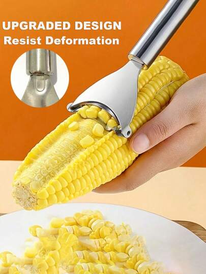1pc 7in Steel Corn Peeler, Stainless Steel Corn Separator, Corn Peeler, Efficient Corn Peeler, Durable Thresher With Comfortable Ergonomic Handle, Reusable Thresher, Multifunctional Vegetable Peeler, Kitchen Must-Have For Fresh Corn Lovers, Kitchen Gadgets That Can Easily Remove Corn, Household Must-Haves, Creative Kitchen Tools, Space-Saving Design, Corn Peeler, Suitable For Hotels, Restaurants, Bulk Kitchenware And Tableware,