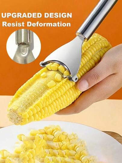 1pc 7in Steel Corn Peeler, Stainless Steel Corn Separator, Corn Peeler, Efficient Corn Peeler, Durable Thresher With Comfortable Ergonomic Handle, Reusable Thresher, Multifunctional Vegetable Peeler, Kitchen Must-Have For Fresh Corn Lovers, Kitchen Gadgets That Can Easily Remove Corn, Household Must-Haves, Creative Kitchen Tools, Space-Saving Design, Corn Peeler, Suitable For Hotels, Restaurants, Bulk Kitchenware And Tableware,