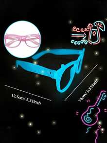 10 对活力霓虹灯派对眼镜 | 亮面暗夜型，变色 | 耐用塑料镜框，适用于酒吧、KTV、派对、影楼 | 有趣且喜庆的配饰，派对配饰 | 欢快的设计 | 发光眼镜，派对配饰 - 彩色 - 查看 2