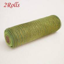 1/2 Rolls Deco Mesh Ribbon - 10inch X 30 Feet Each Roll Metallic Foil Mesh Ribbon For Wedding, Birthday,Halloween, Thanksgiving, Christmas, New Year DIY Gift Decorationand Home Decorating