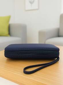 1 bucată geantă de depozitare digitală din silicon de culoare solidă, geantă cosmetică de călătorie de mare capacitate, plic pentru ruj, portofel pentru monede, geantă în geantă, telefon mobil, cablu de date, căști, geantă de depozitare pentru baterie externă, geantă multifuncțională pentru depozitarea obiectelor mici, stocare digitală, ușoară și portabilă/simplu și frumos/depozitare convenabilă/ușor de curățat. Carcasă pentru încărcător, organizator de cablu, baterie externă, încărcător de telefon.