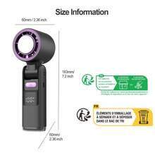 AOYI 小型涡轮风扇可充电，便携式手持风扇 1-199 档可调，4000mAh 电池供电，带冰块冷却器，夏季降温必备品，适用于海滩、度假、办公室、通勤、徒步旅行、露营、背包旅行、野餐、户外运动