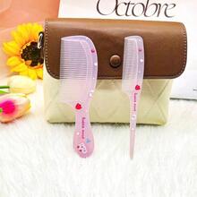 Small Cute Hair Comb2 Piece Mini Hair Comb Set For Lady      Fine Tooth Rat Tail Comb Portable AntiStatic Plastic Hairdressing Comb Hair Combs Gift For Wet And Dry -It Is Important For Beauties - Pink - View 5