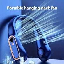 SULVGO Ventilator portabil de gât fără lame, 1200 mAh, durată de viață ultra-lungă, 5 trepte de viteză reglabile, funcționare silențioasă, afișaj digital, încărcare USB pentru toate ocaziile