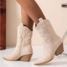 Women's Classic Western Boots - Beige - View 2