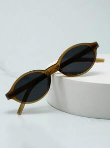 1pc Women's Oval Small Frame High-Quality Minimalist Fashion Glasses, Suitable For Travel, Vacation, Casual, Party And Daily Use Cat Eye Shape Shades