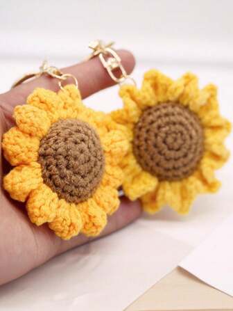 1/3/5/10pcs Sunflower Charm Keychain For Gifts, Wallets, School Bags, Backpacks, And Satchels