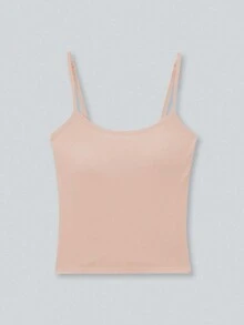 3pcs Women Solid Color Ribbed Camisole With Padded Bra, Casual Sexy Cropped Tank Top - Multicolor - View 9
