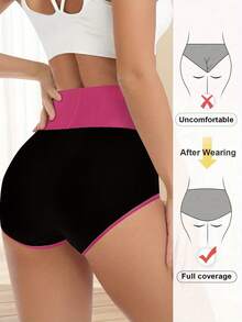 QUASTI 5pcs Women Underwear Classic Brief Panties With High Waist Fit, Soft Touch, No Rolling, Seamless Comfort, Full Back Coverage, Stylish Colors, Everyday Essential For Confident Wear - 彩色 - 查看 3