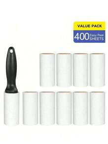 240 Sheets Super Sticky Lint Roller - Pet Hair Remover - Set Includes 1 Handle And 6 Refills, For Car Carpet, Car Seat, Car Interior, Furniture, Sofa And Clothes