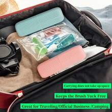 Zazumi مجموعة حافظة فرشاة أسنان للسفر، كوب غسول الفم للسفر، صندوق تخزين فرشاة الأسنان ومعجون الأسنان، كوب غسول فم محمول للسفر، كوب غسيل، صندوق تخزين محمول، حامل كوب غسول الفم ومعجون الأسنان، مجموعة العناية بالفم المحمولة مع كوب غسول الفم، حامل فرشاة أسنان إبداعي، حامل فرشاة أسنان للسفر، مستلزمات التنظيف، كوب غسول الفم للسكن الجامعي - متعدد الألوان - مشاهدة 9