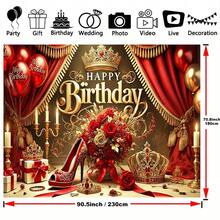 1 Băng rôn sinh nhật hoàng gia sang trọng, làm bằng chất liệu Polyester, trang trí tiệc đa năng, chủ đề ngày lễ phổ biến, thiết kế màu đỏ và vàng thanh lịch, thích hợp cho đám cưới, tiệc chia tay cuộc sống độc thân, sinh nhật, kỷ niệm - 1 CÁI - Xem 5