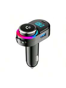 1 pieza Reproductor de MP3 para coche con cargador de teléfono | Bluetooth 5.3 | Manos libres | Transmisor FM para música y navegación | Cargador rápido para coche - Negro - Ver 1