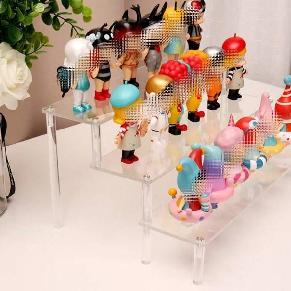 Transparent 3-Layer Trapezoidal Display Shelf, Display Antique Jewelry, Cosmetics And Perfumes, Etc., Multi-Layer Finishing Transparent Display Shelf, Used For Bedroom And Living Room Decoration And Finishing