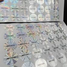 196pcs/392pcs 20x20mm Stickers Unique Sequential Serial Numbering Hologram Tamper Proof Stickers, Self-Adhesive PET, Rotundity,Gloss Finish, English Text, For Halloween And Christmas Packaging Decoration Stickers - Silver 196pcs - View 4