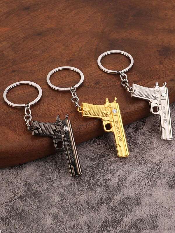 1 Mini Pistol Model Fashionable And Versatile Simple Key Ring