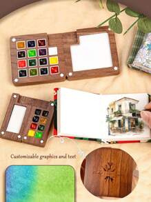 1 件迷你水彩调色板旅行套装、便携式素描本、绘画垫、美术用品、学校用品、返校 - 隨身調色盤 - 查看 6