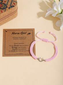 ZIRUISP 1pc Simple U-Shaped Horseshoe Bracelet Handmade Adjustable Chain For Women Fashionable Charm Jewelry Best Friends Family And A Gift For A Brave Girl