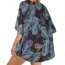 Women's Comfortable Leisure Vacation Loose Digital Printed Hoodie Bohemian Style Top Summer