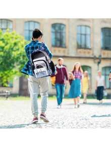Polaris Clear Backpacks For School Heavy Duty Transparent See Through Clear Backpack Stadium Approved Clear Bookbag For Boys College School Clear Backpack For Concert Work Sport Travel - 藍色閃電 - 查看 6