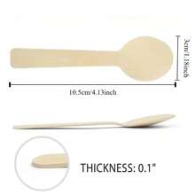 10-200 Pieces 3.9 Inch Mini Kitchen Wooden Disposable Wooden Cutlery, Round Head Wooden Spoon, Disposable Spoon, Can Be Used For Ice Cream Spoon, Dessert Spoon, Tasting Spoon, Can Be Used As Halloween/Christmas Gifts