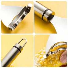 Stainless Steel Corn Peeler Serrated Corn Stripper Peelers Cob Shaver Planer Thresher Cutter Kitchen Fruit Vegetable Gadget Tool - Silver 1pcs - View 4