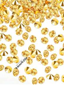 1000 颗金色钻石形树脂，高清闪亮散装，4 毫米 6 毫米适用于 DIY 装饰手机壳、瓶子、花瓶、婚礼装饰、桌面装饰、化妆盒填充物